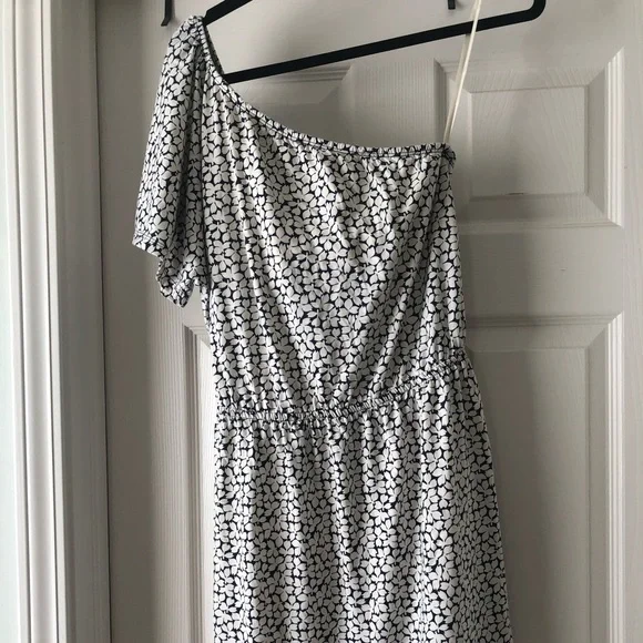 old navy one shoulder dress One-Shoulder Asymmetrical Linen-Blend Mini Dress